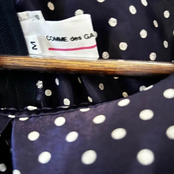 Comme des Garçons Girl Women’s  Navy and White Polka Dot Blouse Size Medium - Picture 3 of 5